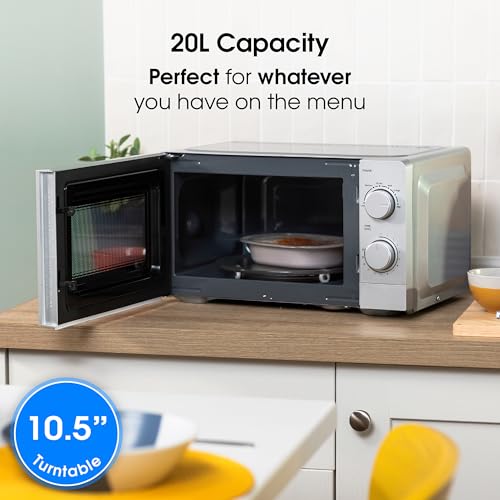 Abode 20L Manual Microwave Silver 700W with 5 Power Levels & Timer, Button & Dial Control, Defrost Function, AMM2005S (Manual, Silver) - Image 7