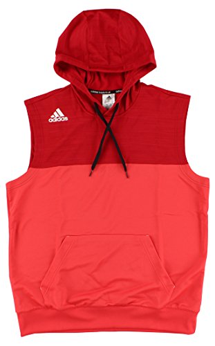 red sleeveless hoodie mens