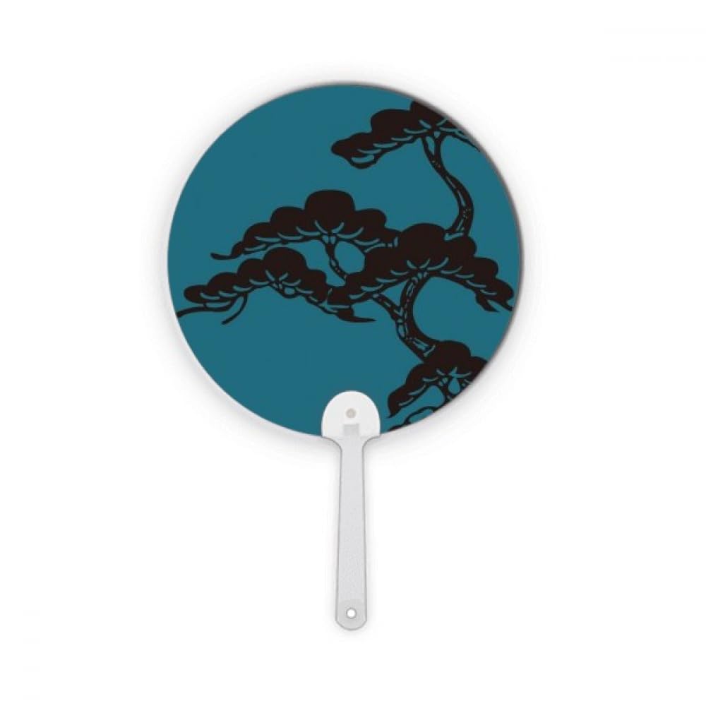 Peinture japonaise bleue pot plastique rond décoration artisanat