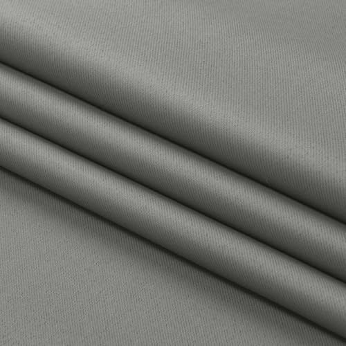Image of Aiyufeng Light Grey Short 36 Inches Blackout Curtain 2 Panels Set, Half Window Rod Pocket Privacy Curtain Tiers for Kitchen, Curtains Blackout for Bathroom Shades, W40 x L36 Inch, Light Grey