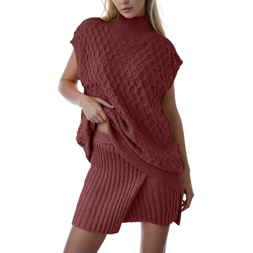 Gilet en laine ample couleur unie sans manches pour femme look décontracté