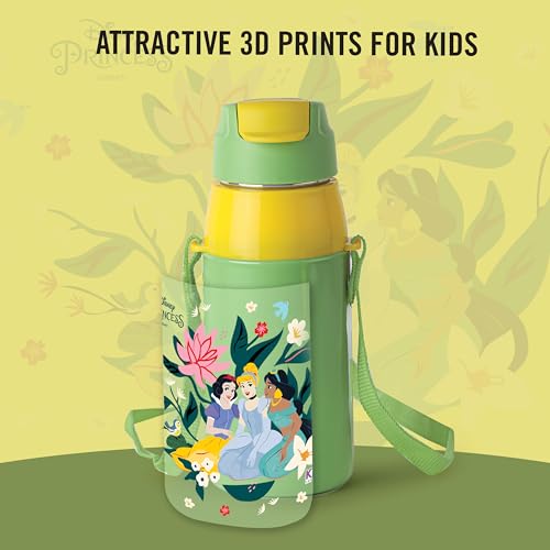 Image of CELLO Kidzbee Era 400 Insulated Kids Water Bottle 400 ml, Green | 3D Touch & Feel Dream Weavers Design One Hand Grip Lightweight Leakproof Easy Sip Flip Cap Insulated Water Bottle for School Kids