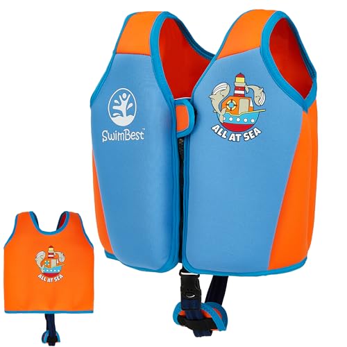 SwimBest Giubbotto da Nuoto - Giubbotto da nuoto/Aiuto al Galleggiamento con Cinturino di Sicurezza e Galleggianti Rimovibili (All at Sea III, L (19-30kgs))