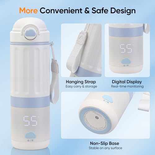 Chauffe-biberon portable de 500ml avec batterie et température réglable pour bébé