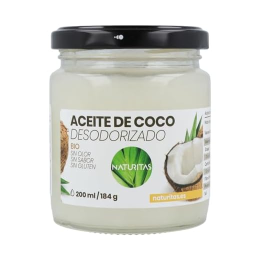 Aceite de Coco Desodorizado bio 200 ml Naturitas | Sin Gluten | Sin olor | Ideal para todo tipo de uso