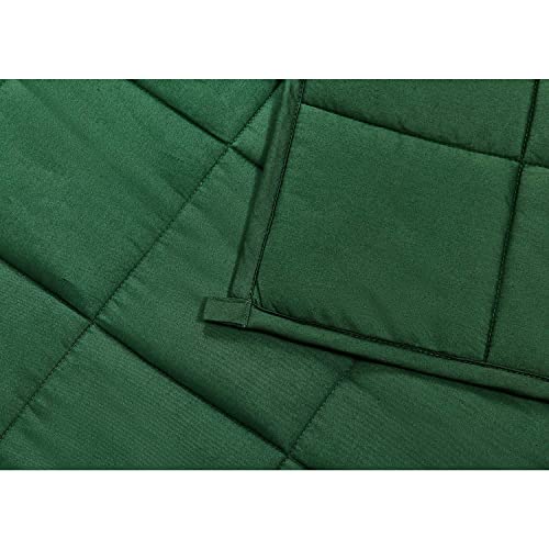 Relaxblanket Weighted Blanket | 60''X80'',15Lbs | For Individual Between 140-190 Lbs | Premium Cotton Material With Glass Beads | Dark Green #TOP2