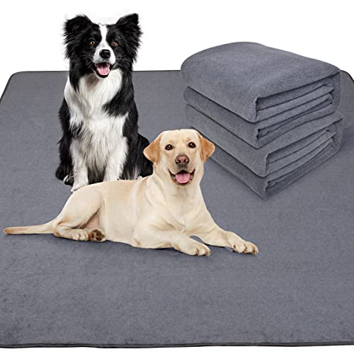 Lot de 2 tapis de sol lavables pour chien et chiot - Antidérapants et réutilisables - Absorption rapide - Tapis de parc pour incontinence (100 x 70 cm, gris) Cover