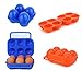 Monsully 2 Piezas 6 Rejillas Huevera Envase de Huevos Portátil, 2 Piezas 4 Rejillas Envase de Huevos Portátil Huevera de Plástico Plegable, para BBQ, Pesca, Camping (Naranja, Azul)