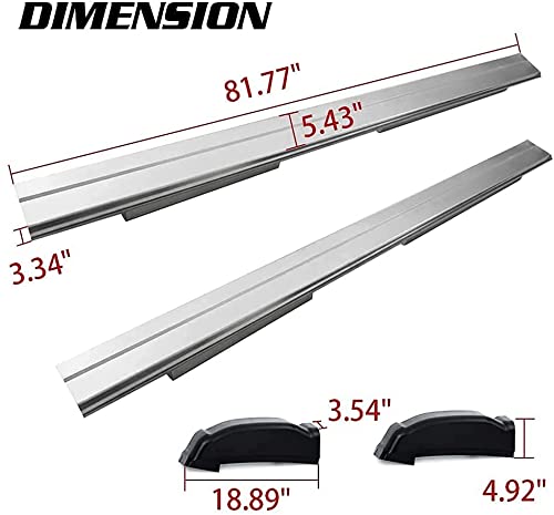 Kkoneauto Slip-On Metal Rocker Panels & Cab Corners Compatible With 1999-2007 Chevy Silverado Gmc Sierra 4 Door Crew Cab (2 Packages) #TOP2