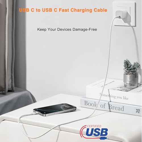 USB C to USB C Cable for IPhone 17/16/15, Fast Charger USB C for IPhone 17Air/16 Pro Max/15 Plus/16E,Charging Lead for iPad Pro 10/11th, Google Pixel 10/9/9a/8/7/6/5, Samsung Galaxy Z Flip 3/4/5/6 - Image 6