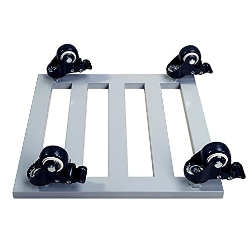 Transportadores de Macetas, Base con Ruedas para Macetas, Soporte para Macetas con Ruedas Cuadrado, Soporte para Macetas Exterior Hierro, Base con Ruedas Carga Pesada,Blanco,40cm