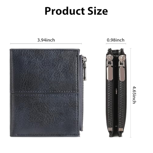 Image of Zipper Wallet for Men Bifold Wallets with 1 ID Window 7Card Slot Coin Pocket- Big Capacity Credit Card Travel Wallet