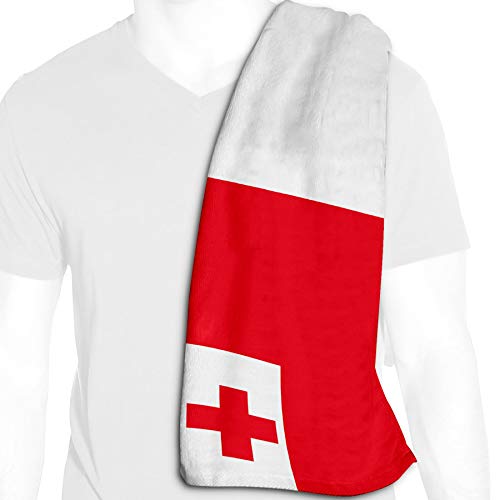 ExpressItBest Microfiber Cooling Towel - 12in x 36in - Flag of Tonga (Tongan) - Tonga Flag