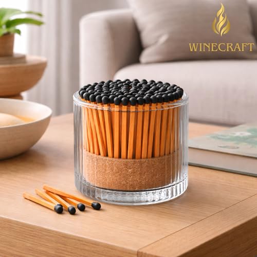 Image of 150 Count | 2 inch Brown & Black Matches | Strikers Included | Color Tip Wooden Match | Refill for Matchstick Jars, Candle Display, Holders & Bottles | 2 in inches Long