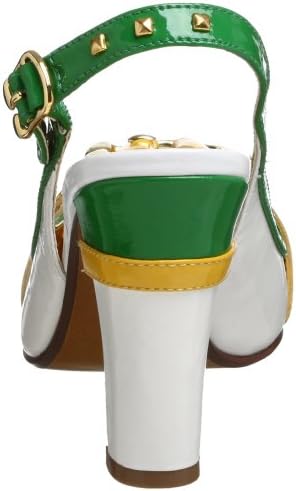 Naughty Monkey Women's Open Talk Pump,White/Green,7 M | Image 2