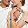 TOTWOO Long Distance Touch Bracelets for Couples, Smart Light up & Vibration for Love Couples Healing Stone Bracelet | Long Distance Relationship Gifts for Girlfriend Bluetooth Pairing Jewelry