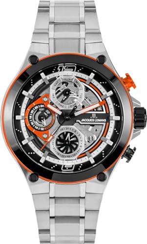 Jacques Lemans Manchester 1-2150E chronographe homme au design squelette mécanique ajouré