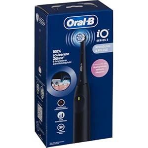 Oral-B iO Series 2 Electric Toothbrush, 3 Cleaning Modes for Dental Care, Magnetic Technology, Designed by Braun, Night Black