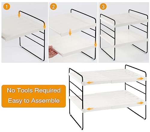 Jupeli Foil And Plastic Wrap Organizer, Expandable Kitchen Pantry Storage, Height Adjustable Cabinet Organizers And Storage, Storage Rack For Kitchen Organization, Aluminum Foil -3 Tier 9.8" To 15.6"L #TOP5