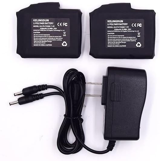 7.4V 3500mAh Li-Polymer Rechargeable Battery Pack Replacement Set Compatible with Heated Gloves Liners Mittens Socks Vest Jacket Hand Muff Charger 7.4v Battery(2 Pack) - Image 7