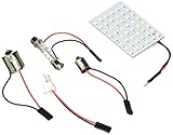 cciyu Car White LED 48SMD Panel Interior Dome Map Light Bulb Lamp + T10 BA9S BA15S Festoon Adapter (2pack)