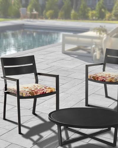 Edwiinsa Eucalyptus Sunflower Indoor/Outdoor Seat Cushions Cover,Waterproof Patio Chaise Lounge Cushion Cover for Beach Pool Side Chair Cushions 22x20x2 Pieces Fall Botanical Rustic Weeping Leaves