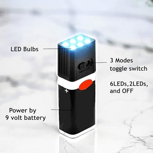 Image of IN SELECT 9 Volt Small Pocket Led Mini Flashlight -High Lumens Compact Portable Emergency Light Multi Mode Handheld Flashlight Light for Camping Hiking and Outdoor Use (2Pack,Battery not Included)
