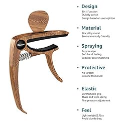 Capodastre de guitare acoustique et électrique en bois d’acajou avec extracteur de chevilles, support de médiator et 2… - Les Beatles, Paul McCartney, John Lennon, RIngo Starr, George Harrison Capodastre de guitare acoustique et électrique en bois d’acajou avec extracteur de chevilles, support de médiator et 2… – Image 5