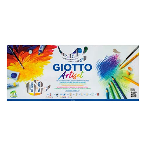 Giotto - Artiset En Oferta Giotto Artiset, Set De Iniciación A Las Técnicas De Pintura, Estuche Reciclable, 65 Piezas