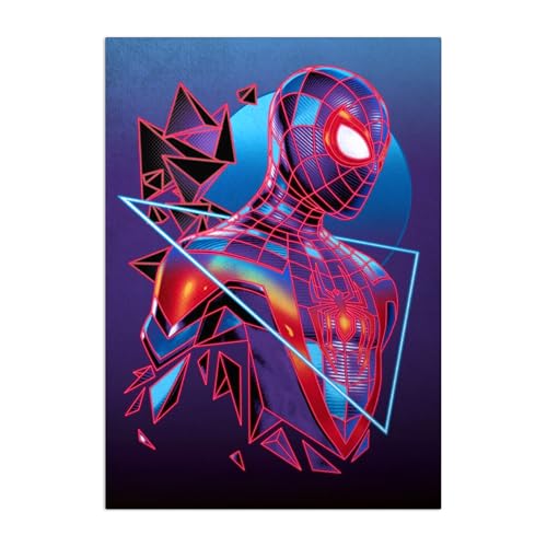 Poster Métallique Marvel Décoration Murale Aimantée Affiche Miles Morales