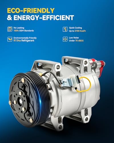 Image of PHILTOP 8D0260805J Air Conditioner AC Compressor with Clutch for Volvo S60 2001-2009,XC90 2003-2006,V70 2001-2007,XC70 2003-2007,S80 1999-2006