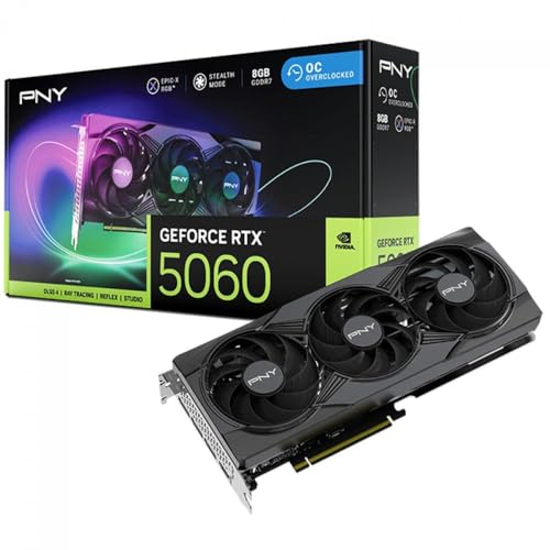 Pny Nvidia Geforce Rtx 5060 Epic-x RGB Oc Triple ventilateur 8 Go Gddr7 Dlss Ray Tracing Vcg50608tfxxpb1-o-tf