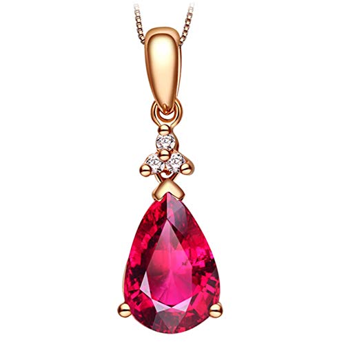 Collier tourmaline or rose 18 carats pendentif perle femmes