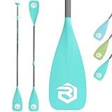 rillrun SUP Paddle - Paddle Board Paddle 4 Piece Stand Up Paddleboard Paddles Lightweight Floating Kayak Paddle - Light Blue - Light Green - Lake Green