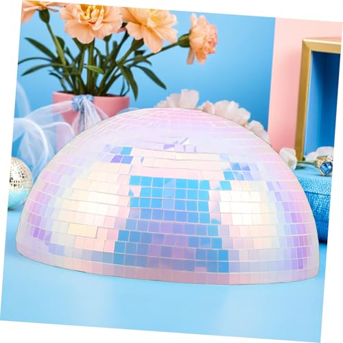 Pack de media bola espejada reflectante para decoración de fiestas, festivales y Año Nuevo, hecha de espuma y plástico, con instalación fácil miniatura 5