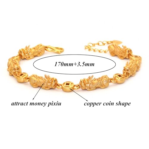Fashion 18K Gold Plated Feng Shui Adjustable Wristband Pi Xiu Link Chain Bracelet2