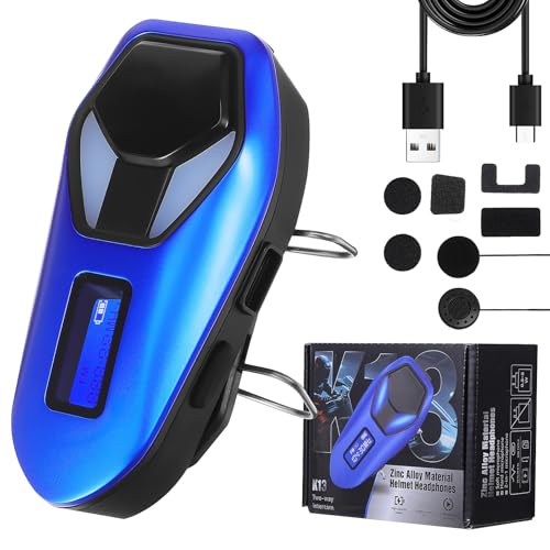 Casque sans fil moto en ABS bleu avec isolation phonique