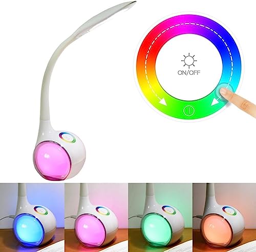 Image of LED Night Light Desk Lamp Eye Protection Flexible Bedside Table Reading Desk Light with USB Charging Multi-Function Socket (Multi-Function Desk Lamp)
