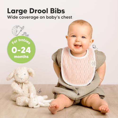 Image of KeaBabies 8-Pack Organic Baby Bibs for Drooling and Teething (Prism) | Soft Cotton Bibs for Baby Girl, Boy, Extra Absorbent, Easy to Clean & Put On, Toddler, Newborn, Infant 0-24 Months