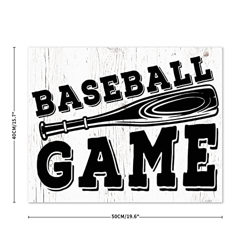 Plaque murale baseball bois rustique grand format déco rétro maison