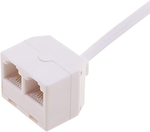 Miniatura 3 de Divisores de teléfono, adaptador de enchufe de pared dúplex RJ11 6P4C, divisor de línea de teléfono, enchufe de pared 1 a 2, adaptador convertidor