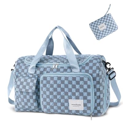 WOOMADA Foldable Travel Duffel Bag with Shoes C...