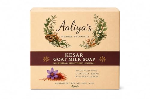 Image of Aaliya's Herbal Products Kesar Goat Milk Soap, Nourishing, Brightening, Natural, Handmade, for All Skin Types