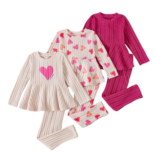 Camiseta de manga larga para niña de 5 a 6 años conjunto de ropa con falda y pantalones