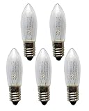 Lichtfarbe: warmweiß AUSWAHL 8V - 55V - netSells - 5er Set - 24V 3W Topkerze Riffelkerze Spitzschaftkerze - für Schwibbogen u. Lichterketten - für INNEN - für 10 Brennstellen - klar