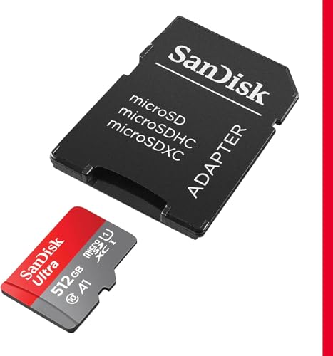 Image of SANDISK 512GB Ultra microSDXC UHS-I Memory Card with Adapter - Up to 150MB /s, C10, U1, Full HD, A1, MicroSD Card - SDSQUAC-512G-GN6MA