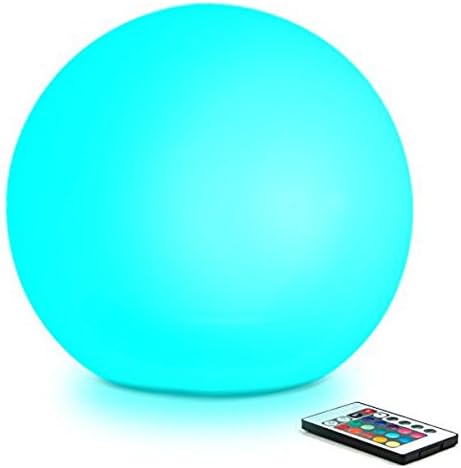 IVERDG Multi-Function Color Changing LED Ball Orb in White, Sturdy Waterproof Rechargeable, Wireless w/Remote Control Beautiful Light Effect, Subtle Ambient Lighting Relaxing Mood Lam (24 inch Ball)