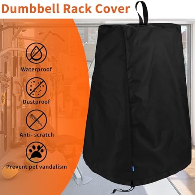 Xxerciz Dumbbell Rack Cover for CAP Barbell A-Frame Dumbbell Weight Rack, Portable Dustproof Waterproof Anti-scratch Protective Case for Home Gym Dumbbell Rack