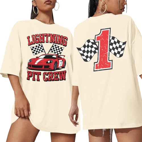 Oversized Racing Shirt Women Checkered Flag Tshirt Vintage Race Day Car Shirts Casual Unisex Short Sleeve Tee Tops