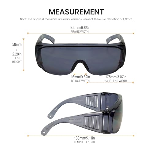 Calabria 1003 Fit Over Safety Glasses Fitover Prescription Eyewear Smoke Grey Men Women Large Wraparound Tinted Anti Scratch3